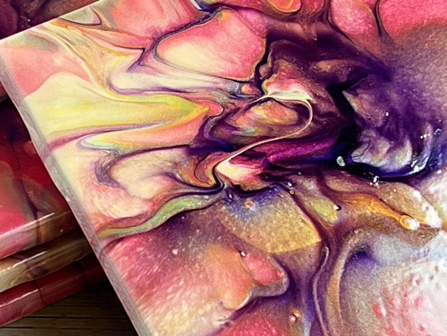 Acrylic Pour Coasters | Set of 4