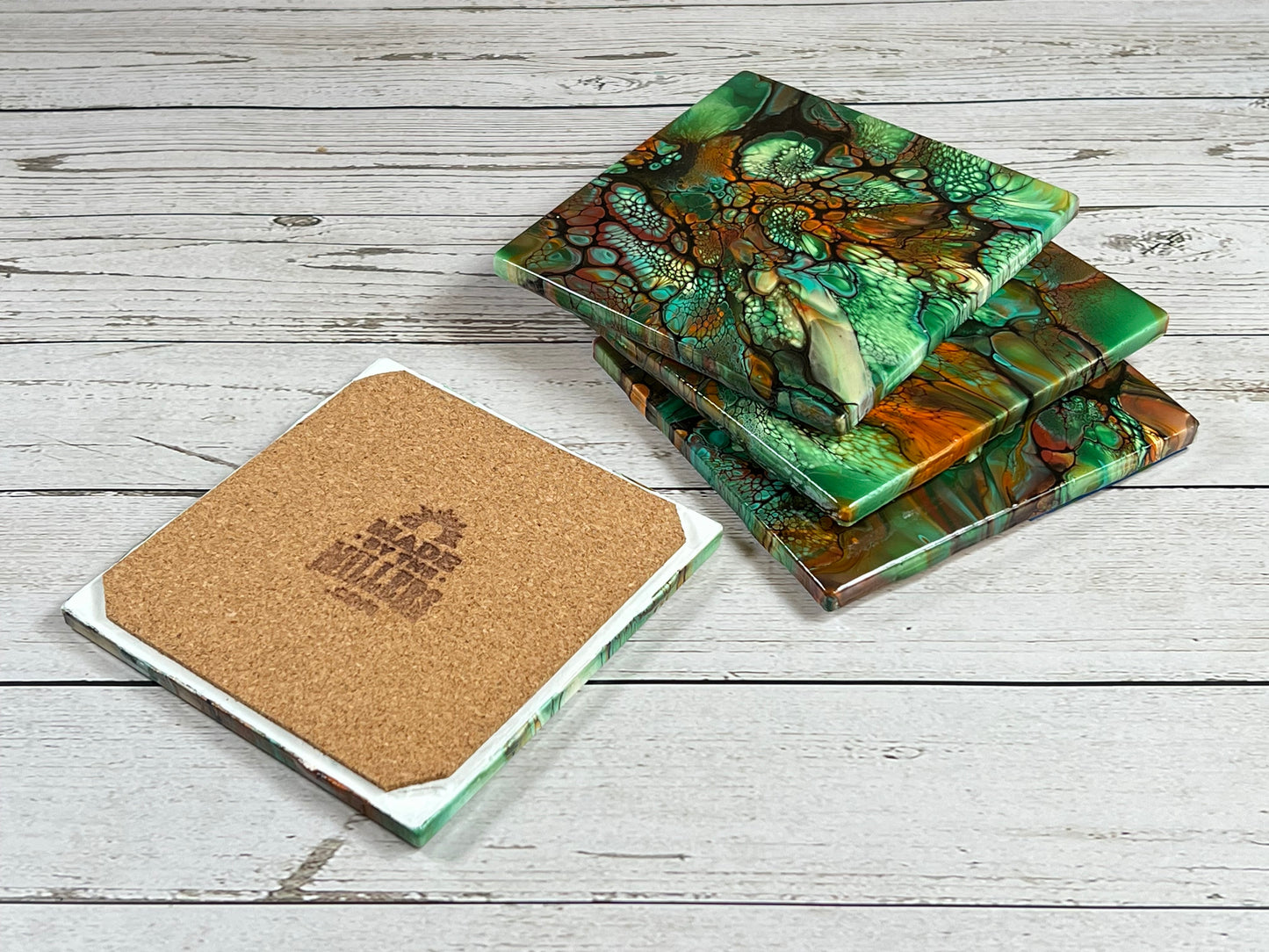 Acrylic Pour Coasters | Set of 4