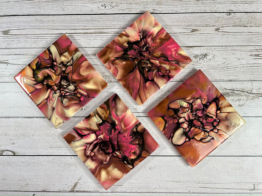 Acrylic Pour Coasters | Set of 4