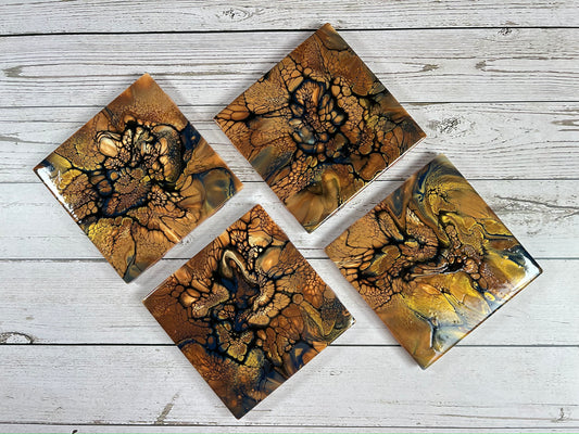 Acrylic Pour Coasters | Set of 4