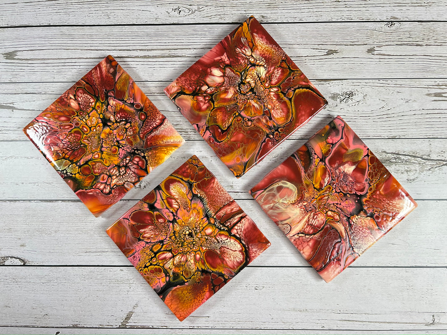 Acrylic Pour Coasters | Set of 4