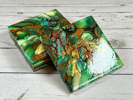 Acrylic Pour Coasters | Set of 4