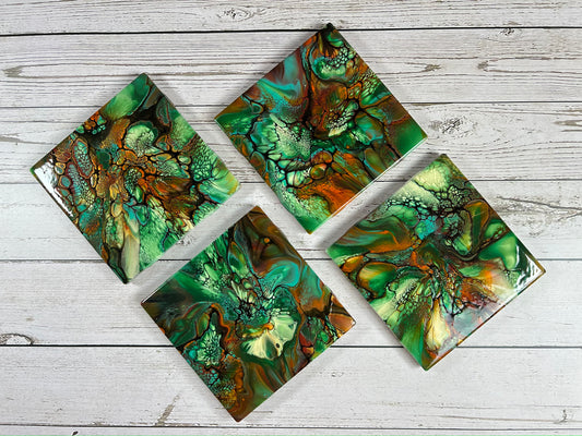 Acrylic Pour Coasters  Set of 4 – Made By The Millers