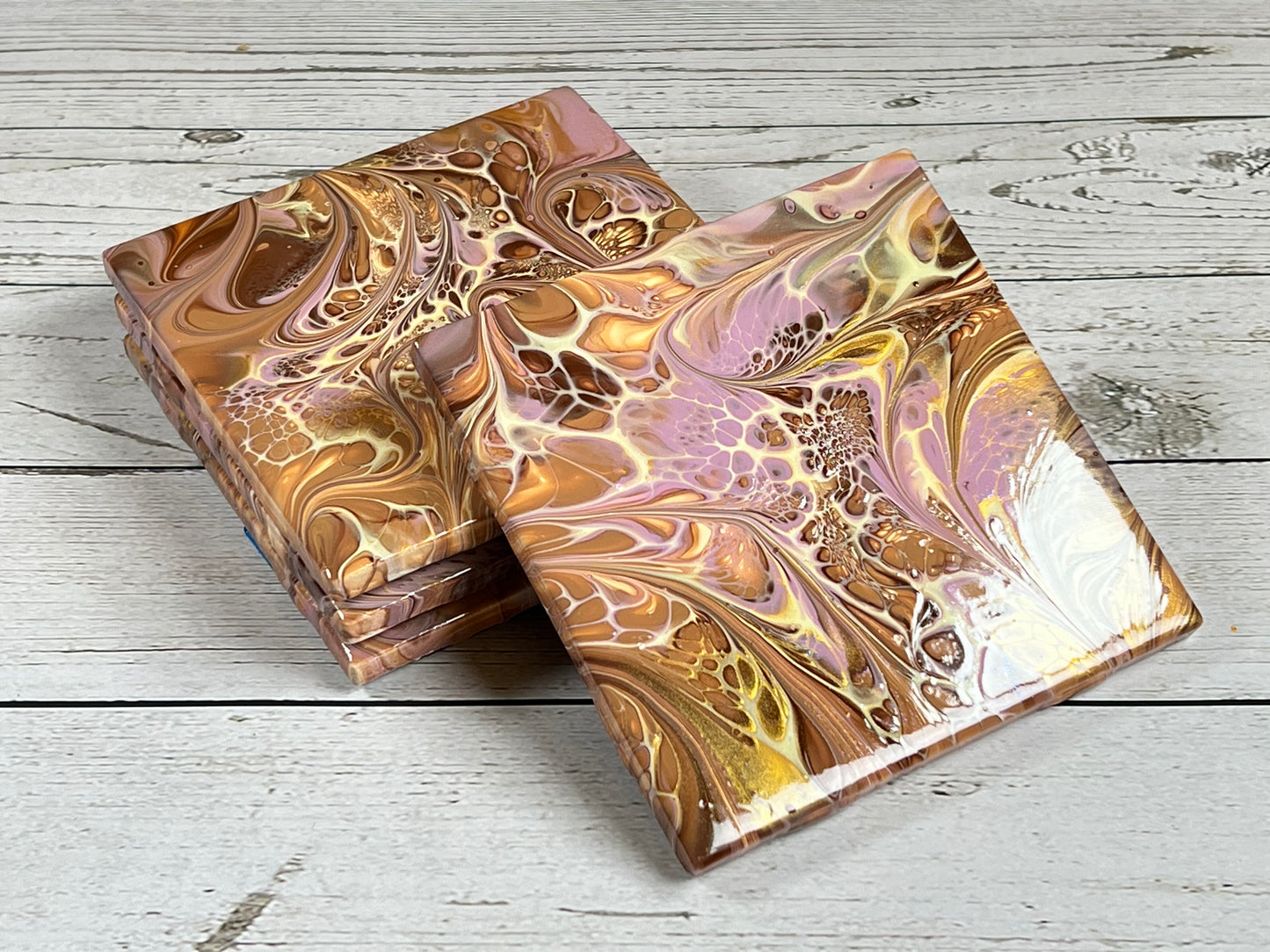 Acrylic Pour Coasters | Set of 4