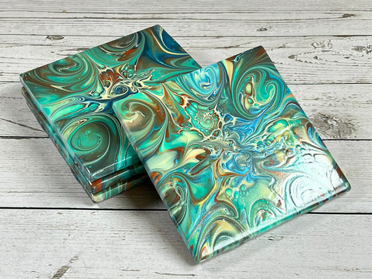 Acrylic Pour Coasters | Set of 4