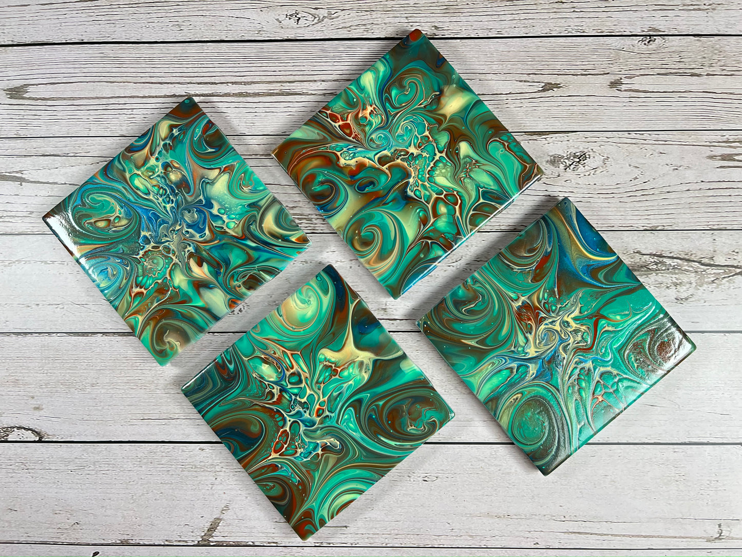 Acrylic Pour Coasters | Set of 4