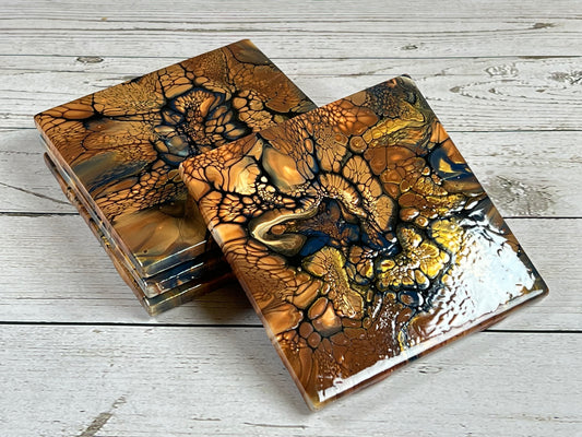 Acrylic Pour Coasters | Set of 4
