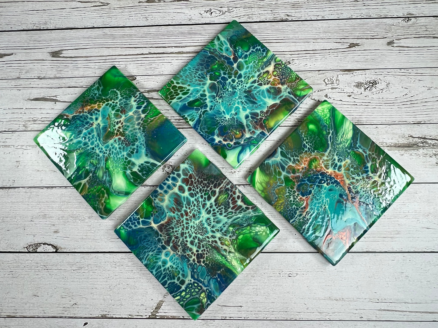 Acrylic Pour Coasters | Set of 4