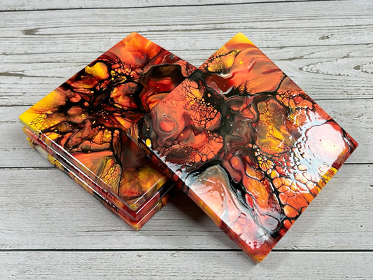 Acrylic Pour Coasters | Set of 4