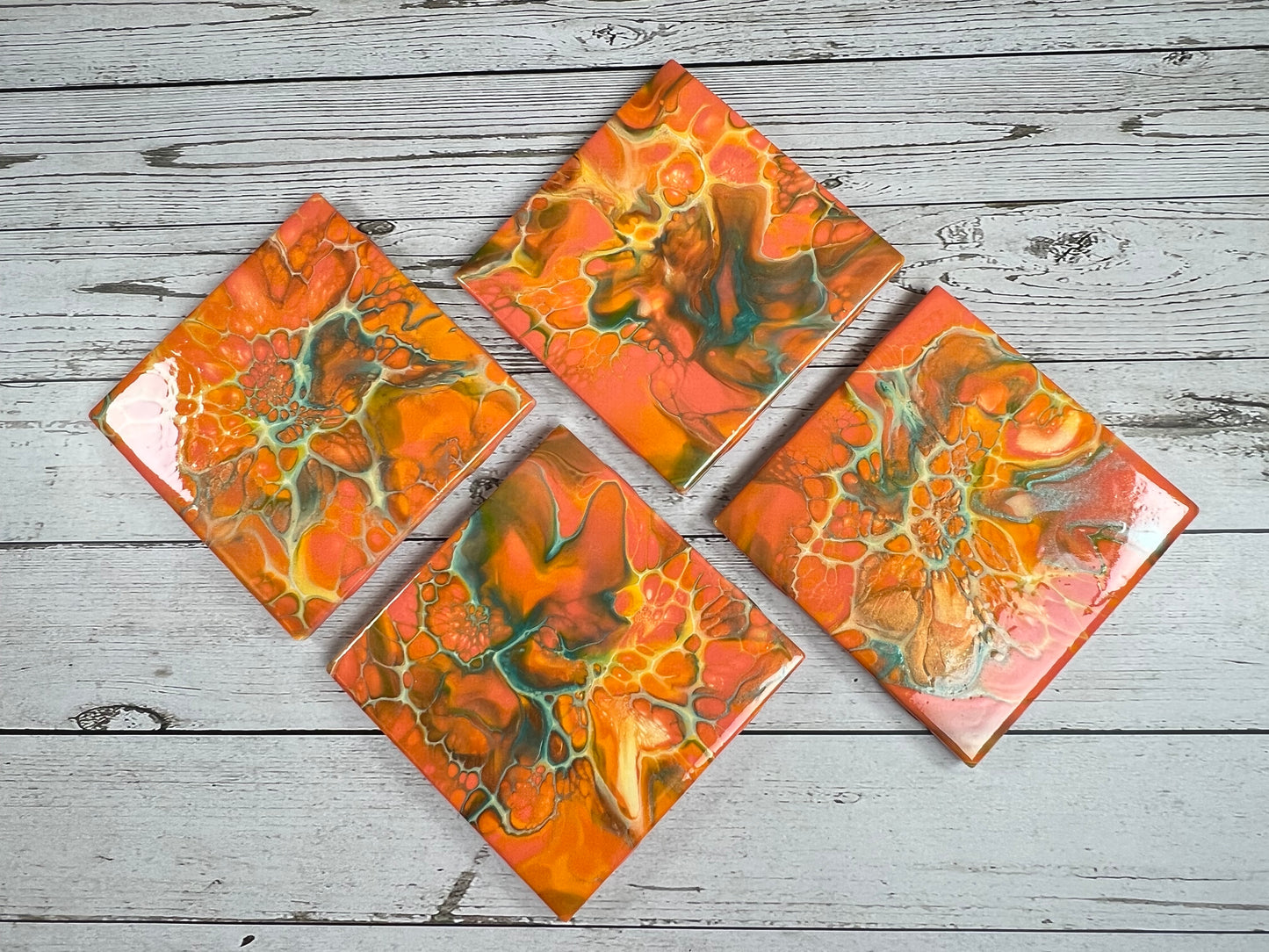 Acrylic Pour Coasters | Set of 4